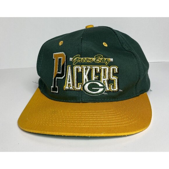 Vintage Green Bay Packers Hat Team NFL SnapBack Double Logo Very Good Condition - Picture 1 of 6